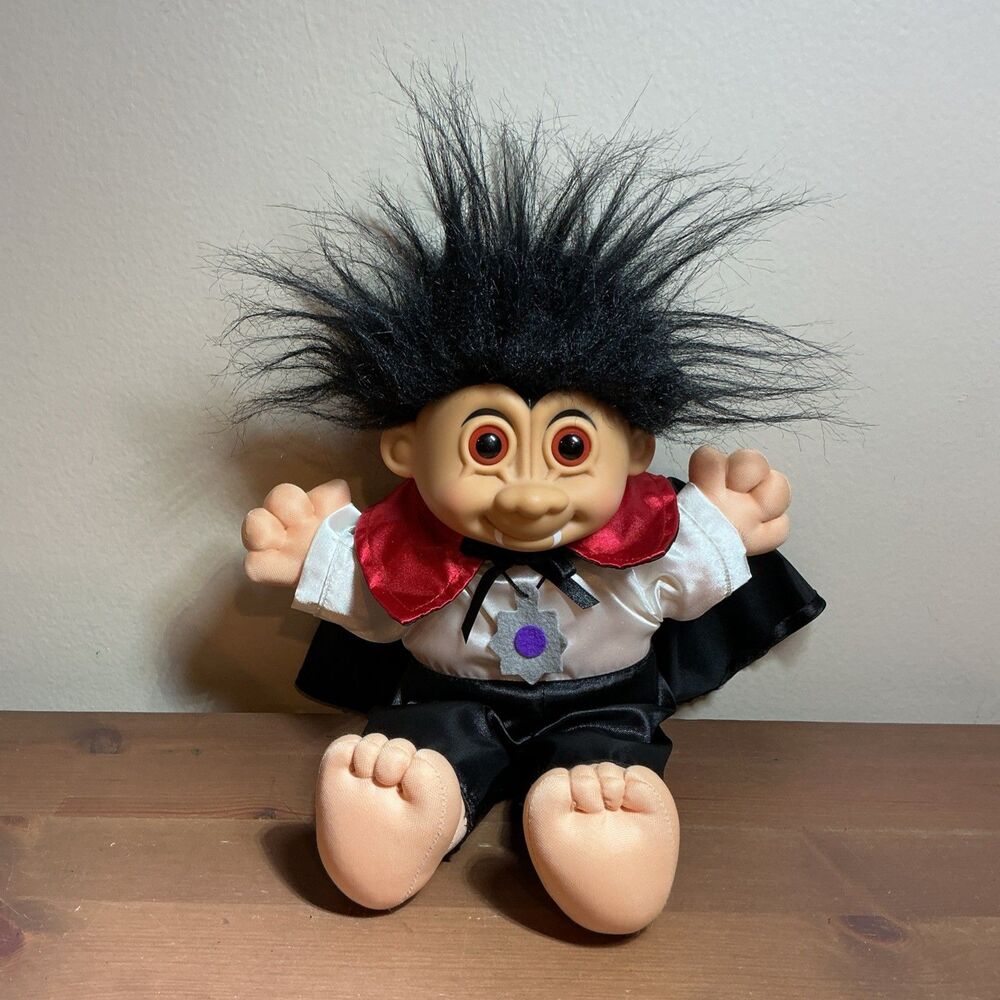 Russ Troll Doll Dracula Vampire Halloween 12" Soft Body Vintage 1990's